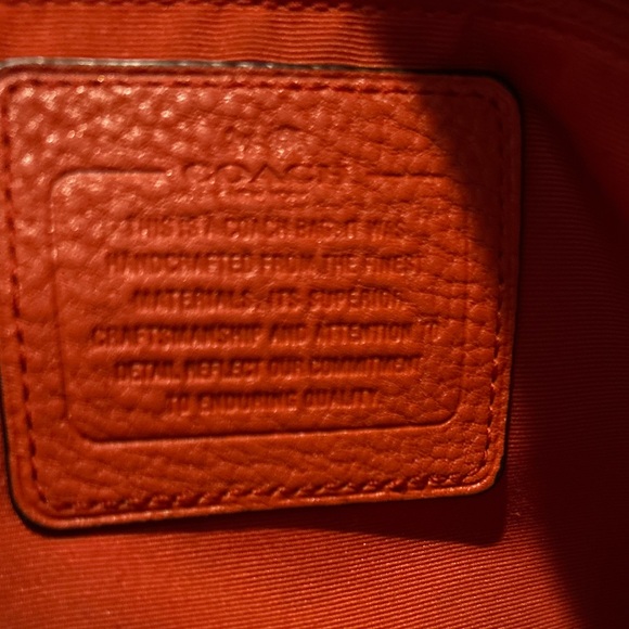 COACH®  Small Kelsey 2- Way Satchel in Pebbled Leather in “Bright Orange.” - Picture 9 of 10